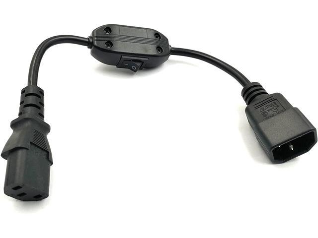 PDU UPS Power Cord Cable, IEC 320 C14 to C13 with On/Off Switch , 100-250V  IEC-320-C14 to IEC-320-C13 Power Cord M-F with switch ,(1ft/30cm) -  Newegg.com