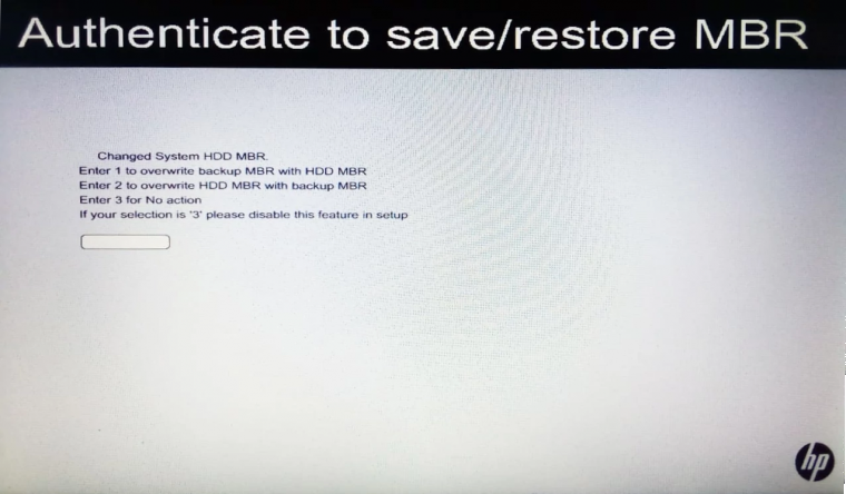 Authenticate to save/restore MBR