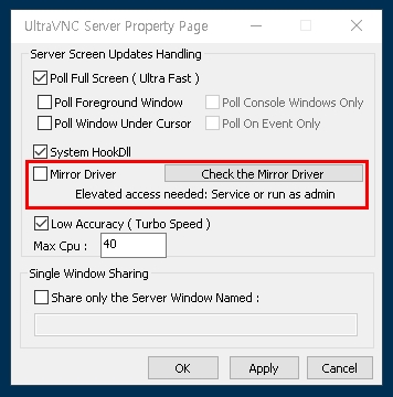 Ultravnc Mirror Driver Windows 10